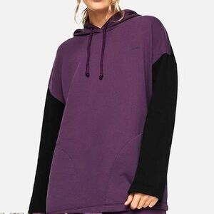 OUTDOOR VOICES PURPLE BLACK COLOR BLOCK PICK UP HOODIE OVERSIZED MEDIUM